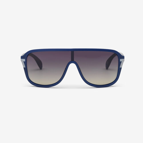 MVP003 Sunglasses in matte opaline blue frame and gradient grey lenses ...